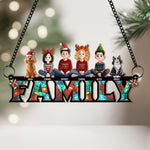 Family Christmas 2026 - Personalized Window Hanging Suncatcher Ornament
