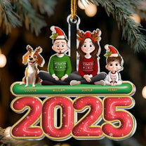 Family Christmas - 3D Cute Family - Personalized Acrylic Ornament