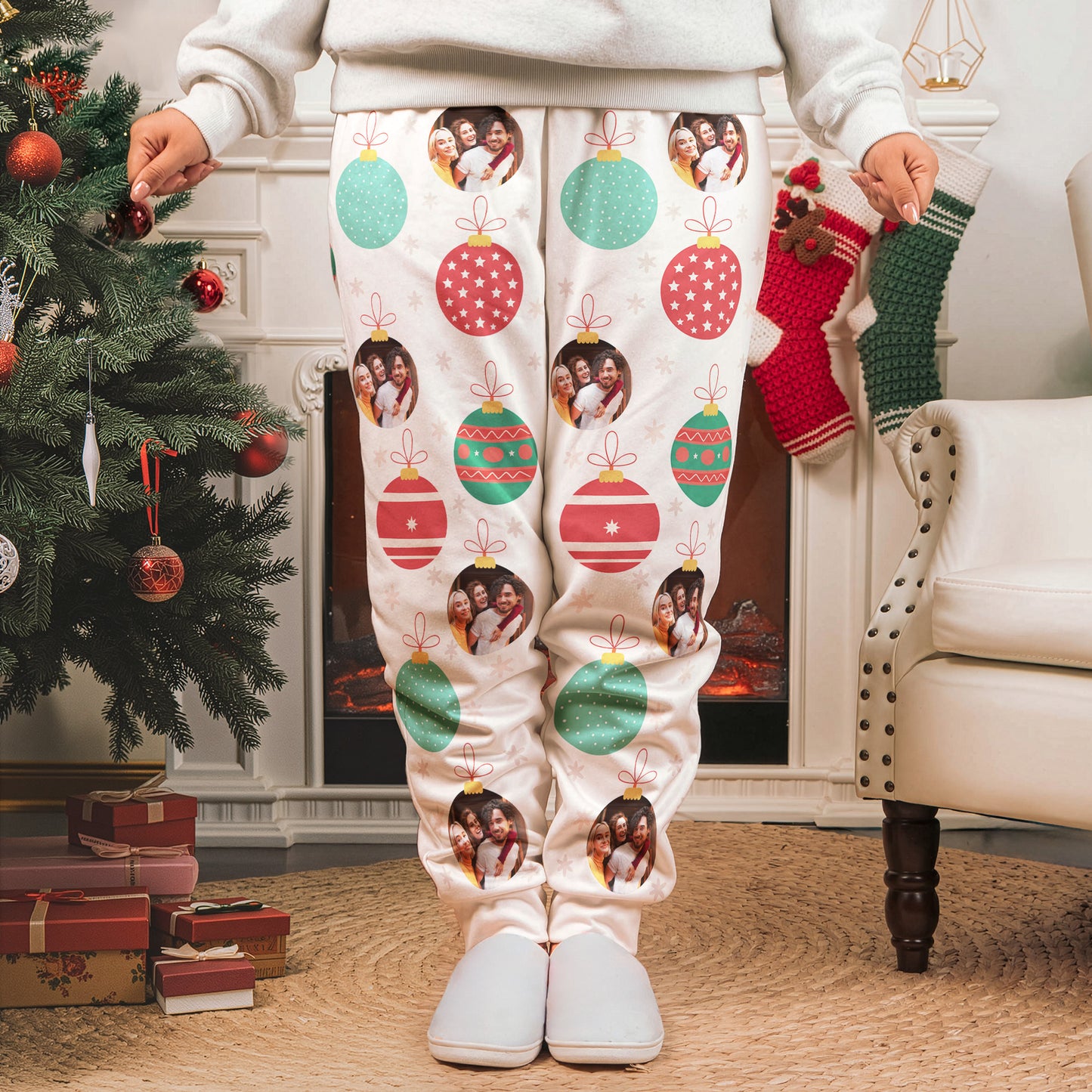 Family Christmas Custom Photo Family - Personalized Photo Sweatpants