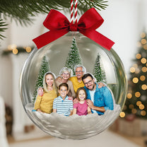 2025 Christmas Ornaments With Family Picture, Custom Family Photo - Personalized Acrylic Ball Ornament