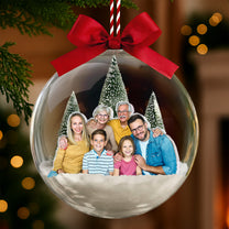 2025 Christmas Ornaments With Family Picture, Custom Family Photo - Personalized Acrylic Ball Ornament