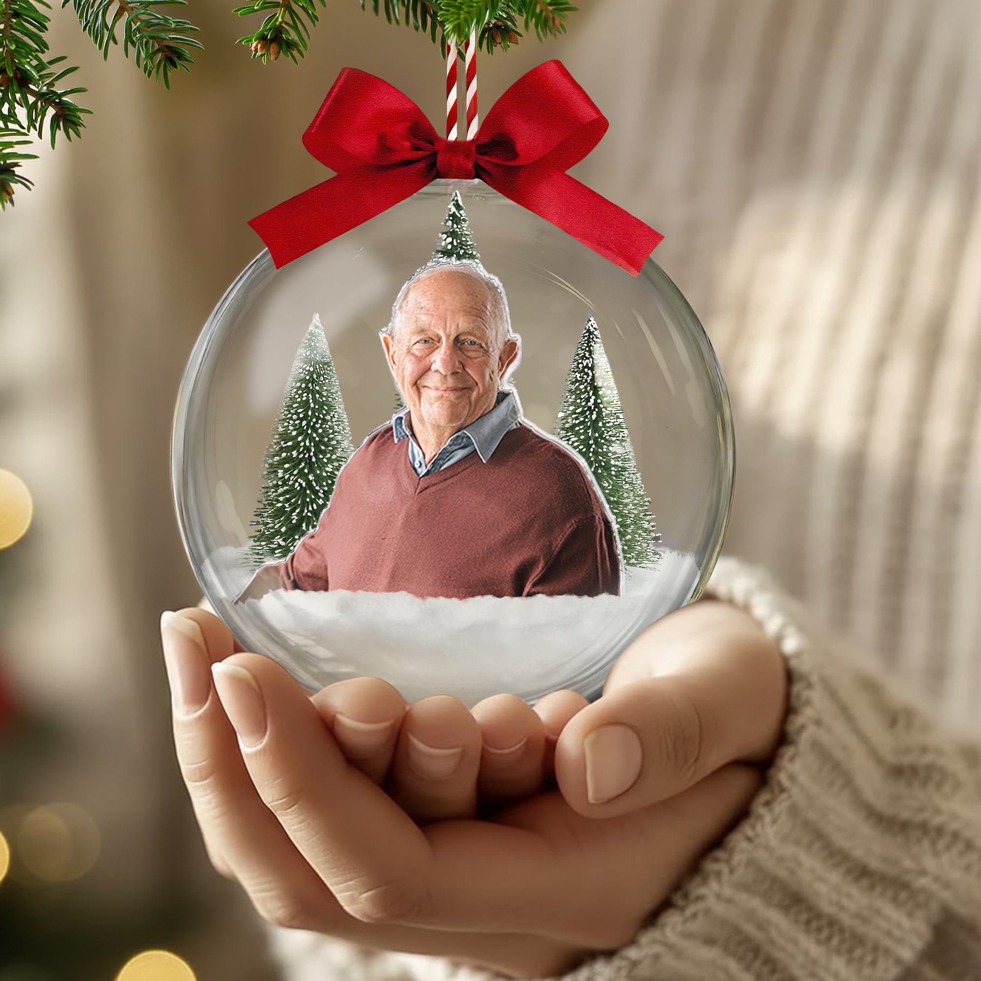 2025 Christmas Ornaments With Family Picture, Custom Family Photo - Personalized Acrylic Ball Ornament