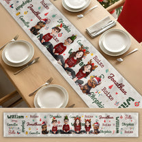 Family Christmas Name Pattern - Personalized Table Runner