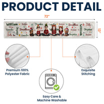 Family Christmas Name Pattern - Personalized Table Runner