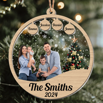 Family Christmas Ornament - Personalized Family Photo Ornament