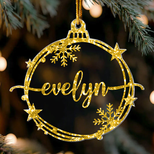 Family Christmas Ornament With Name Xmas Baubles - Personalized Acrylic Ornament