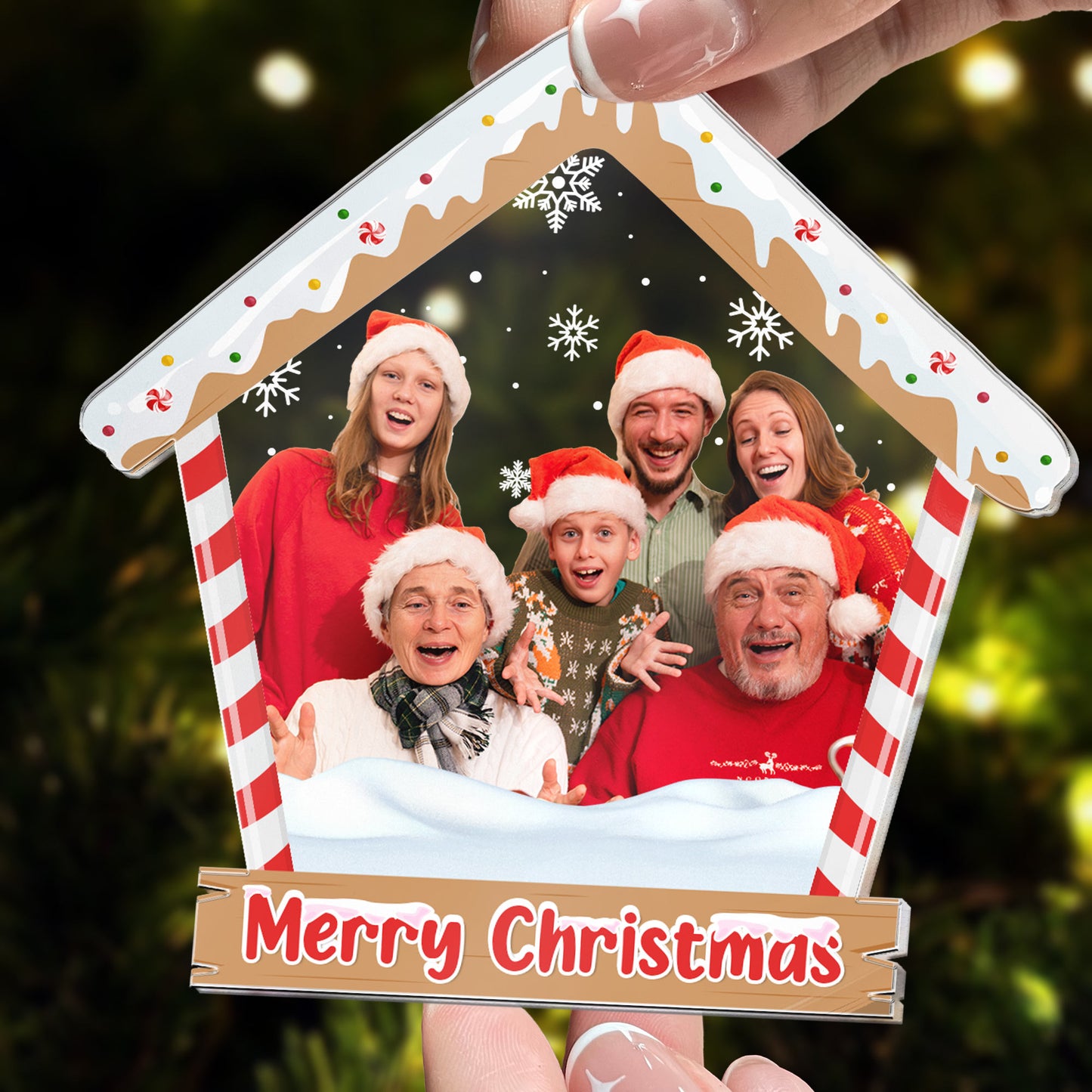 Family Christmas - Personalized Acrylic Photo Ornament