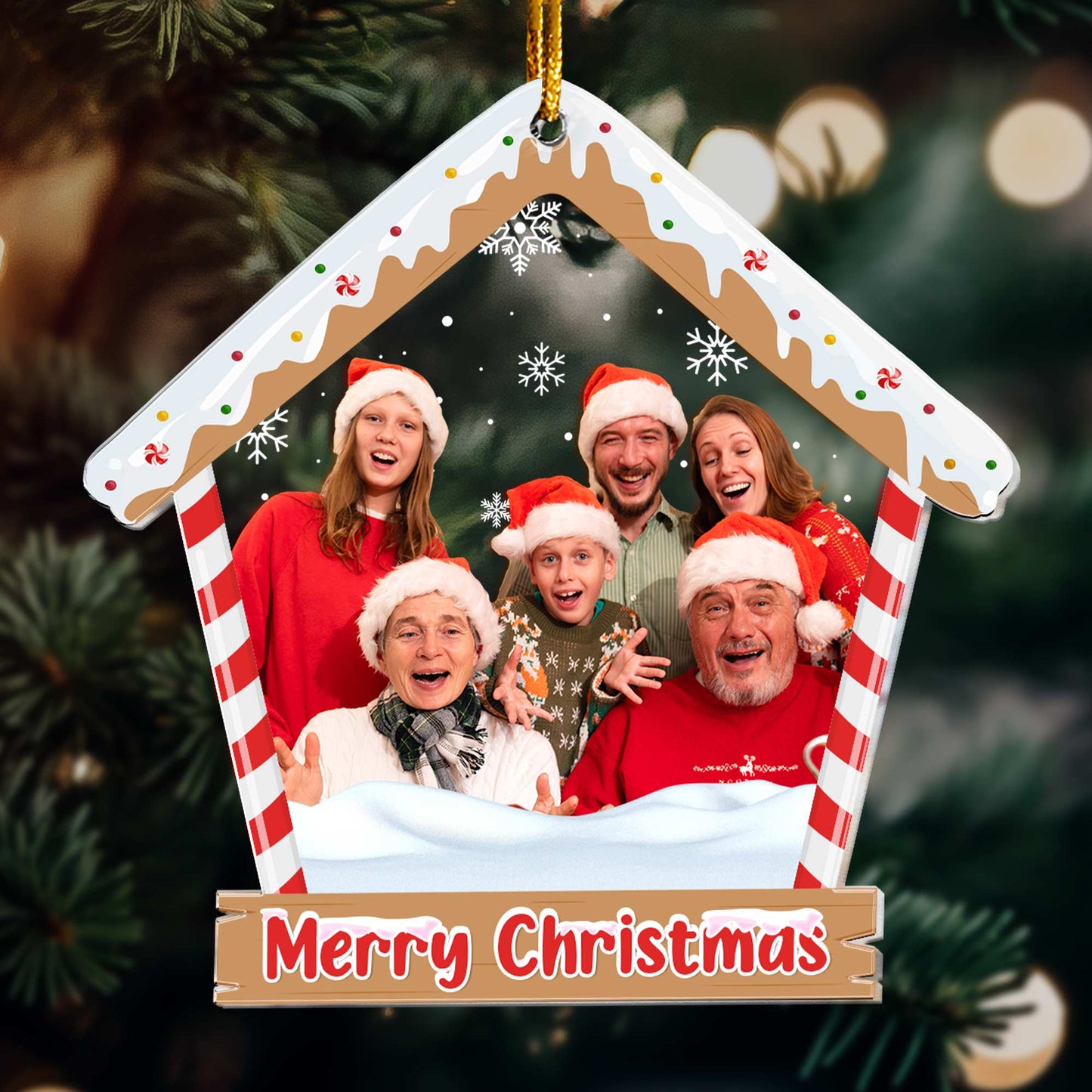 Family Christmas - Personalized Acrylic Photo Ornament