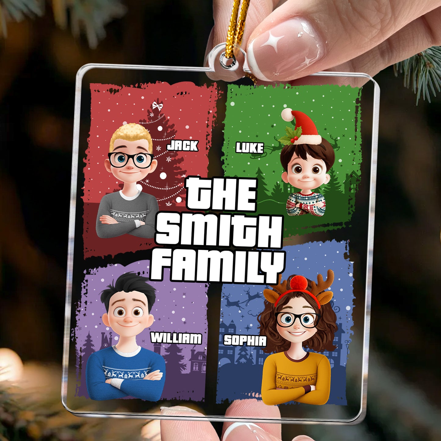 Family Christmas Theme - Personalized Acrylic Ornament