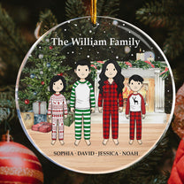 Family Christmas Time - Vintage Style - Personalized Acrylic Ornament