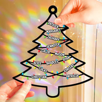 Family Christmas Tree - Personalized Rainbow Suncatcher