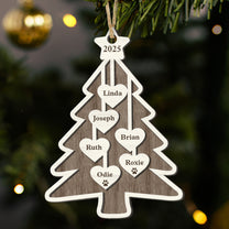 Family Christmas Tree - Personalized Wooden Ornament