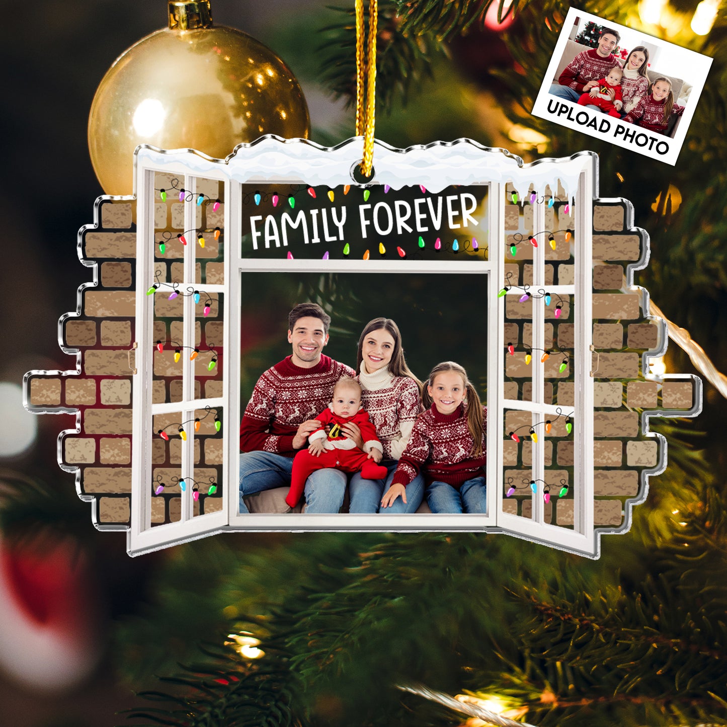 Family Christmas Window - Personalized Acrylic Photo Ornament