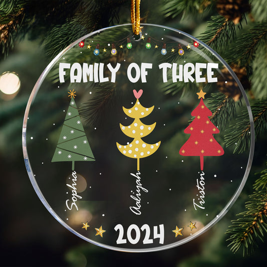 Family Colorful Christmas Trees - Personalized Acrylic Ornament