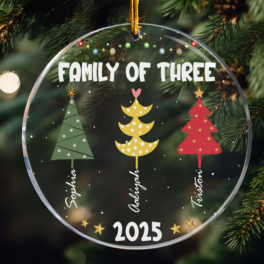 Family Colorful Christmas Trees - Personalized Acrylic Ornament