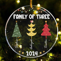 Family Colorful Christmas Trees - Personalized Acrylic Ornament