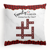 Family Connected By Heart Scrabble Name - Personalized Pillow (Insert Included)