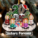 Family Couple Friends Sitting 2026 Cartoon Version - Personalized Acrylic Ornament