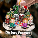 Family Couple Friends Sitting 2026 Cartoon Version - Personalized Acrylic Ornament