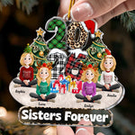 Family Couple Friends Sitting 2026 Cartoon Version - Personalized Acrylic Ornament