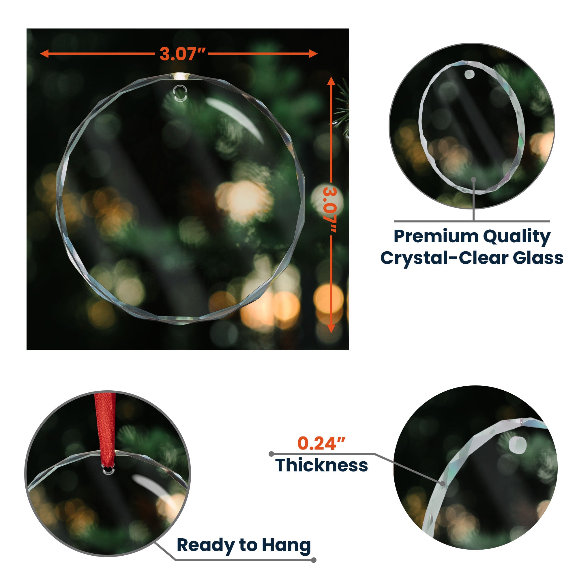 Family Scrabble Crossword - Personalized Glass Ornament