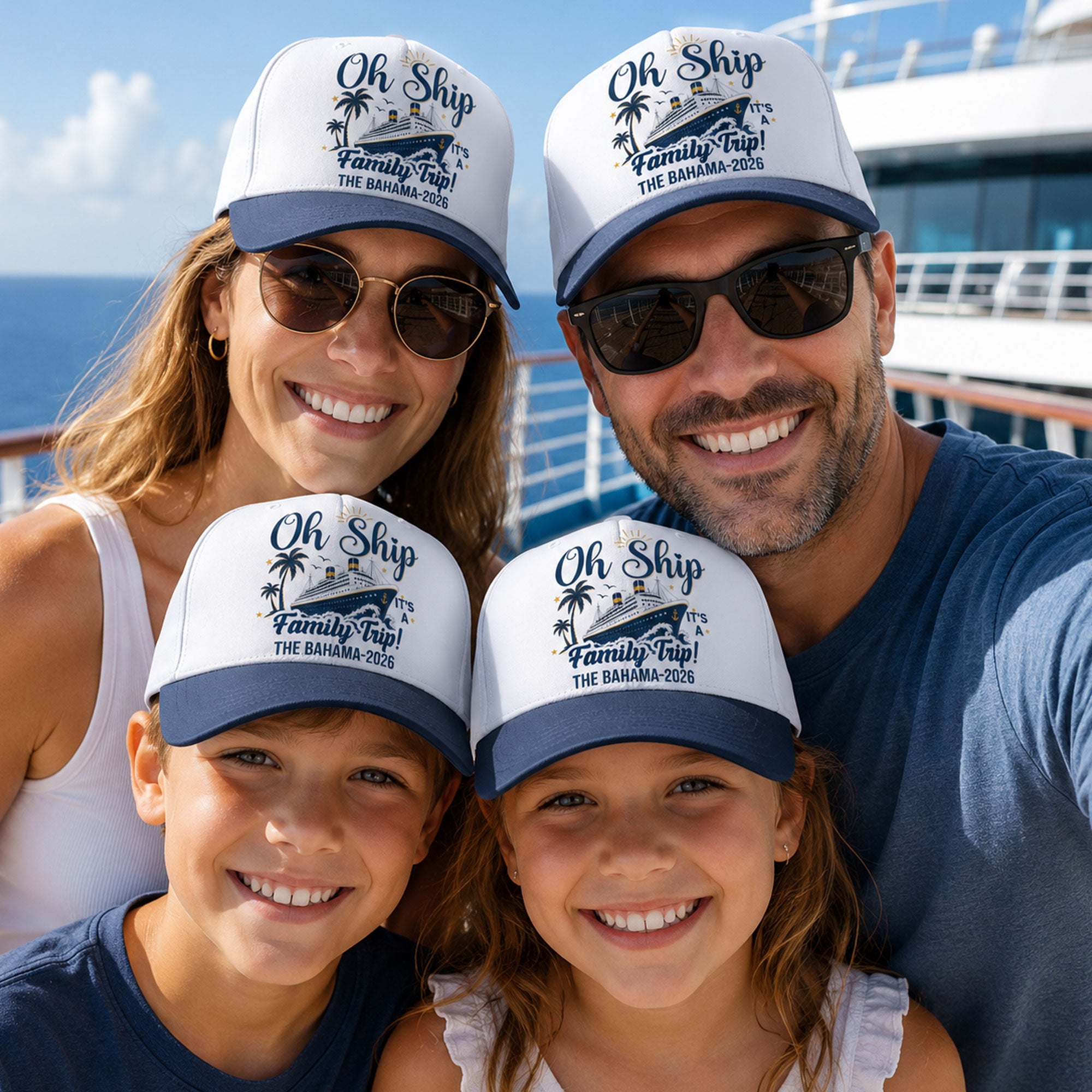 Family Cruise - Friends, Family Vacation Caps, Travel Matching - Personalized Cap