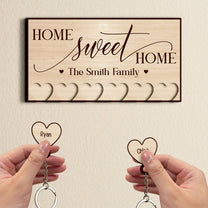 Family Custom Name Home Sweet Home - Personalized Key Holder