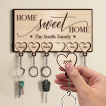 Family Custom Name Home Sweet Home - Personalized Key Holder