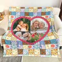 Family Each Patch Stitched With Love - Personalized Photo Blanket