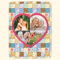 Family Each Patch Stitched With Love - Personalized Photo Blanket