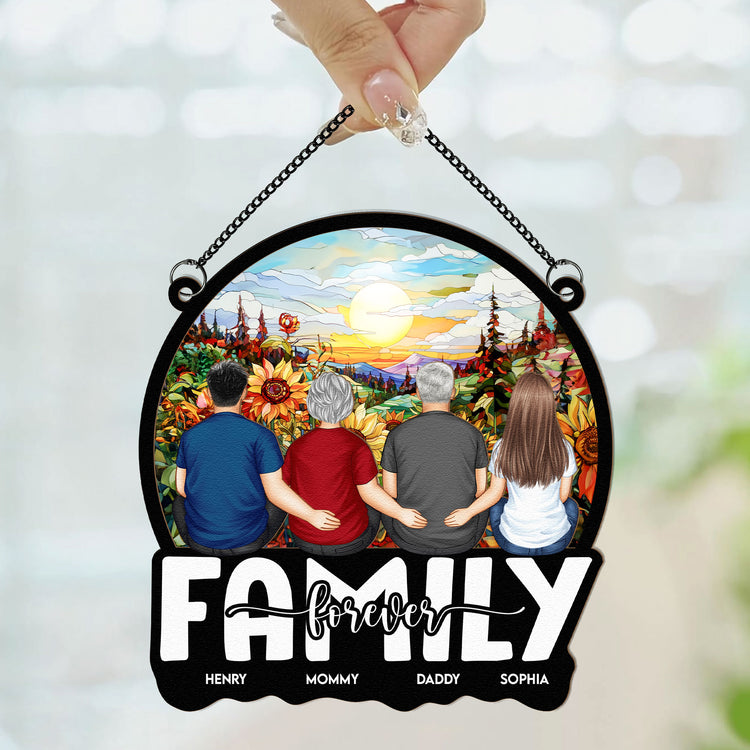 Family Forever - 2024 - Personalized Window Hanging Suncatcher Ornament