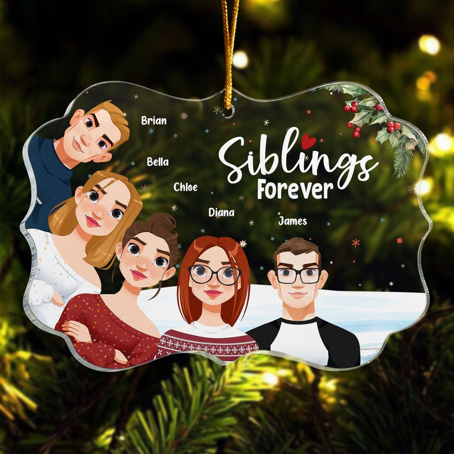 Family Forever - 2024 Version - Personalized Acrylic Ornament