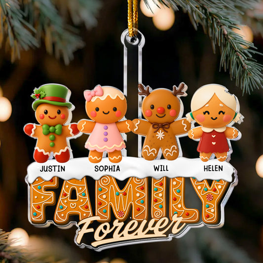 Family Forever Gingerbread - Personalized Acrylic Ornament