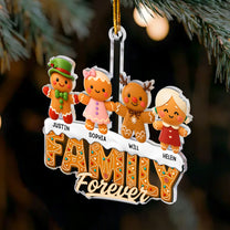 Family Forever Gingerbread - Personalized Acrylic Ornament