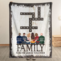 Family Forever Linked Together - Personalized Blanket