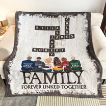 Family Forever Linked Together - Personalized Blanket