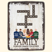 Family Forever Linked Together - Personalized Blanket