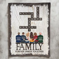 Family Forever Linked Together - Personalized Blanket