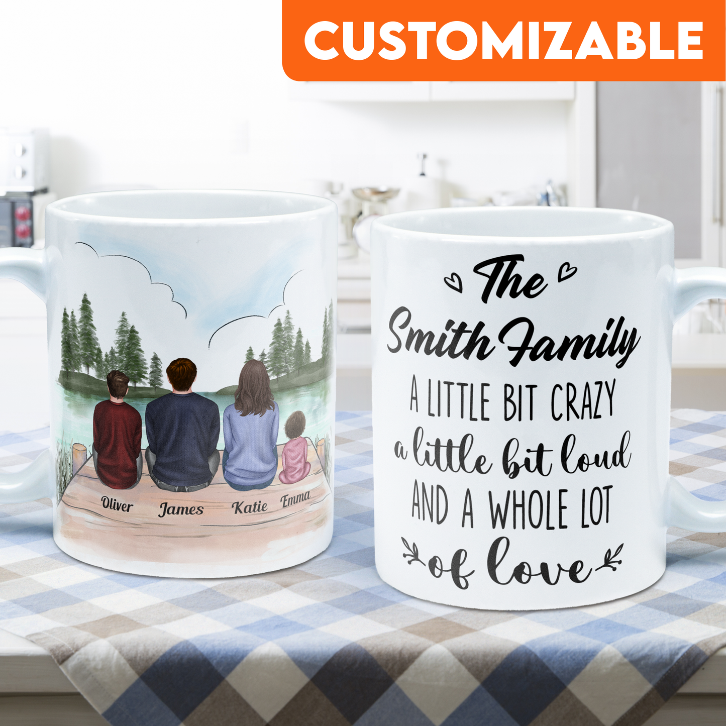 Family Forever Linked Together - Personalized Mug - Anniversary, Valentine's Day, Birthday  Gift For Family Parents Wife Husband