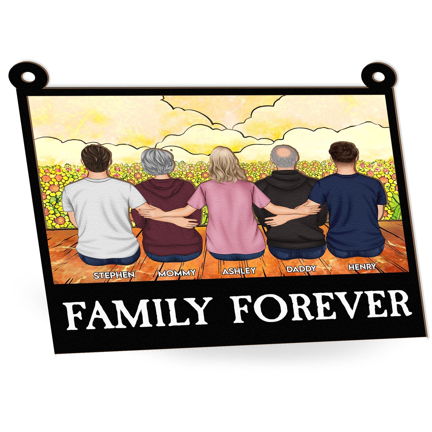Family Forever - Personalized Window Hanging Suncatcher Ornament