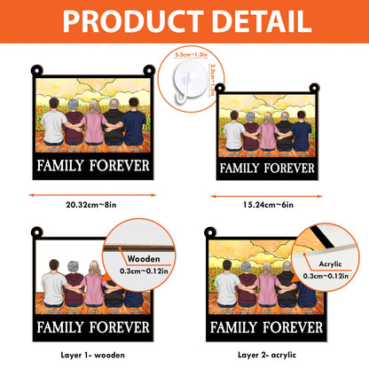 Family Forever - Personalized Window Hanging Suncatcher Ornament
