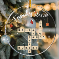 Family Forever Scrabble Custom Name - Personalized Acrylic Ornament