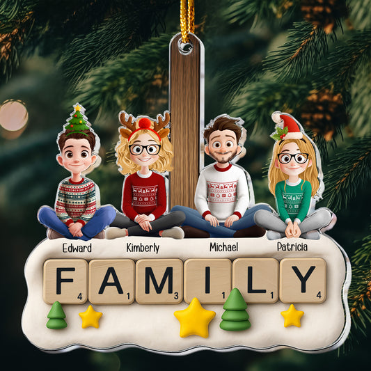 Family Forever Scrabble - Personalized Acrylic Ornament