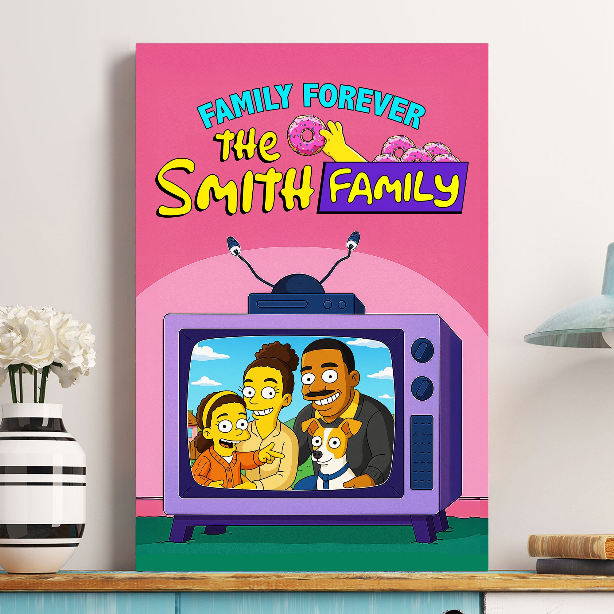 Family Forever Simpsonized Portrait - Personalized Photo Poster
