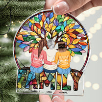 Family Forever Sitting Together - Personalized Acrylic Ornament