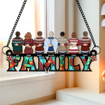 Family Forever Together - Personalized Window Hanging Suncatcher Ornament