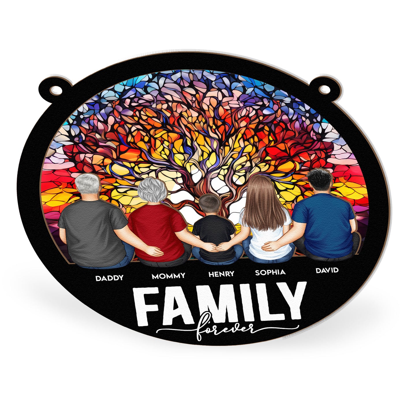 Family Forever - Tree Of Life - Personalized Window Hanging Suncatcher Ornament