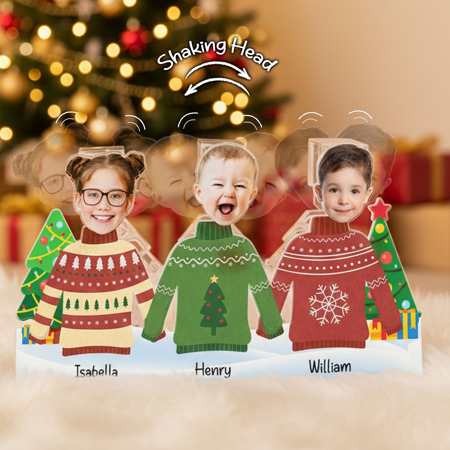 Family Friend Siblings Funny Face - Personalized Photo Shaking Head Acrylic Standee