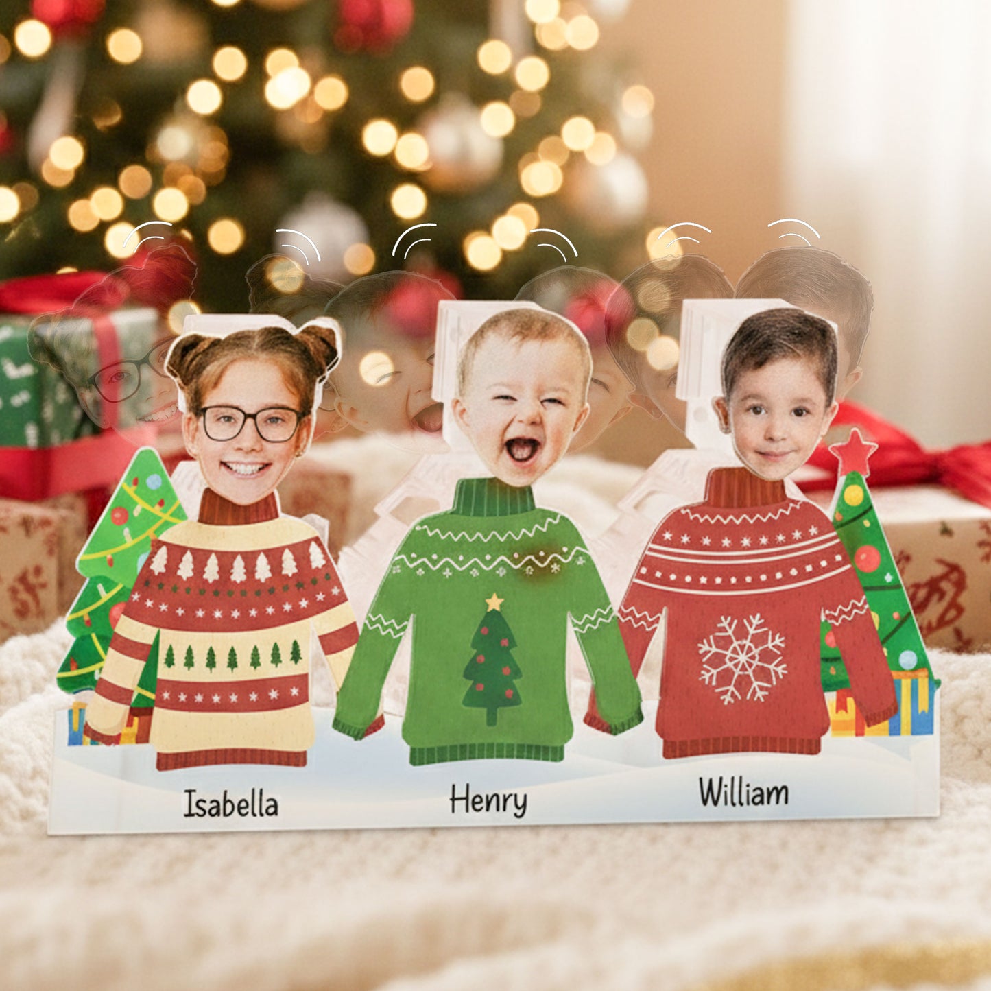 Family Friend Siblings Funny Face - Personalized Photo Shaking Head Acrylic Standee