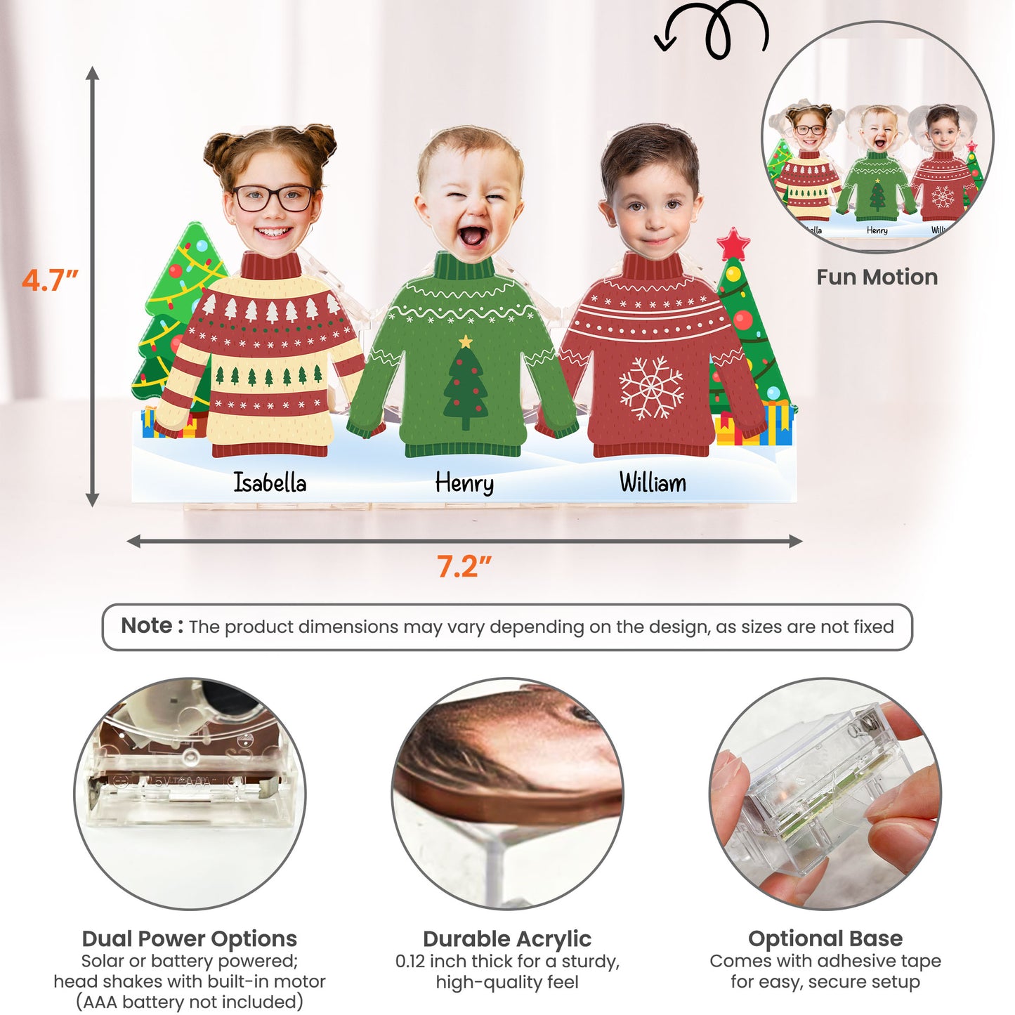 Family Friend Siblings Funny Face - Personalized Photo Shaking Head Acrylic Standee